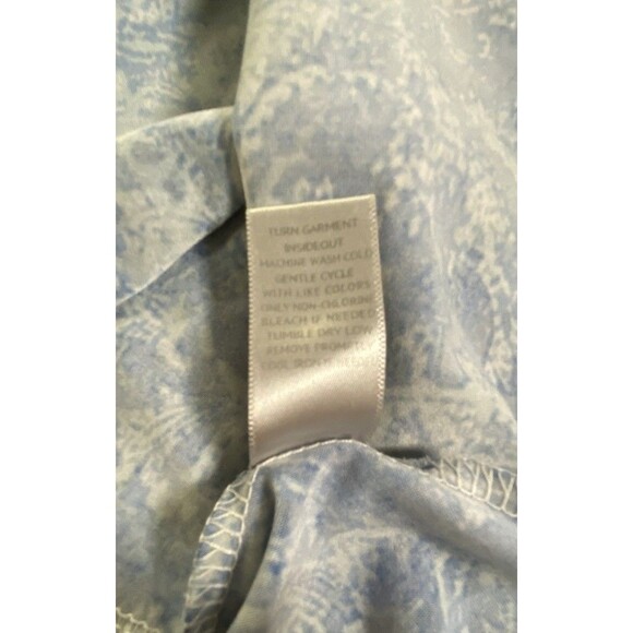 Avenue Top Tunic Plus Size 22/24 Blue White Paisley V-Neck Asymmetrical Hem Knit - Picture 4 of 8